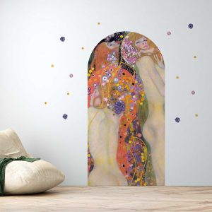 Vintage Arch Wall Decal Classic Painting - Gustav Klimt Water Serpents II Wall Sticker - Classic Home Decor & Office Wall Decoration