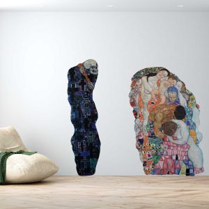Gustav Klimt Death and Life Wall Sticker Decal - Removable Fine Art Mural Easy to Apply for Home, Office, or Living Room Decor