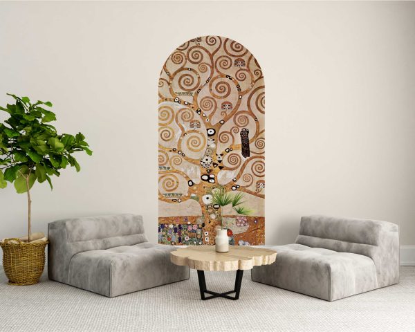 Gustav Klimt Tree of Life Arch Wall Sticker - Stunning Art Nouveau Decor for Living Room, Bedroom, or Home Office Walls