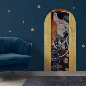 Gustav Klimt "Judith II" Arch Wall Sticker – Iconic Art Reproduction for Home Decor, Removable Wall Decal