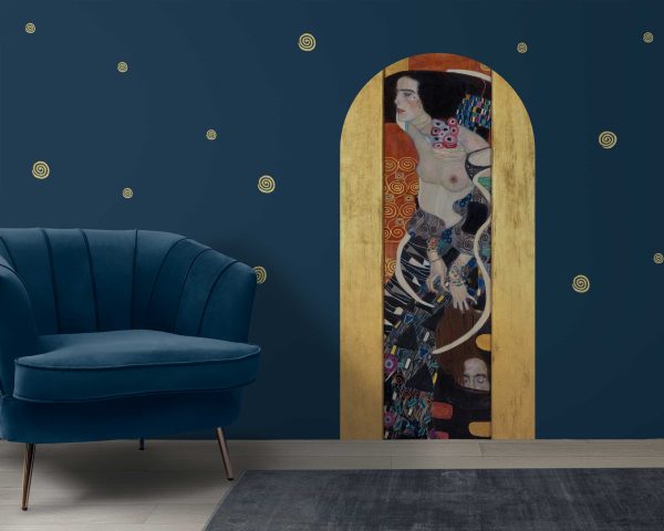 Gustav Klimt "Judith II" Arch Wall Sticker – Iconic Art Reproduction for Home Decor, Removable Wall Decal