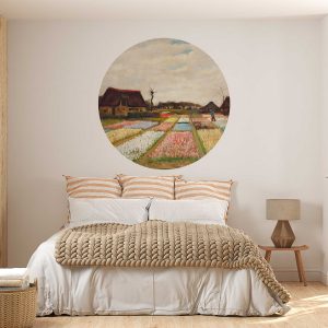 Van Gogh Circle Wall Decal - Vintage Oil Painting Style Headboard Decor & Bedroom Wall Art - Romantic Gift for Couples, Living Room Decor