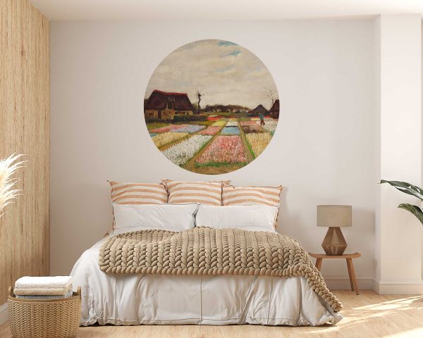 Van Gogh Circle Wall Decal - Vintage Oil Painting Style Headboard Decor & Bedroom Wall Art - Romantic Gift for Couples, Living Room Decor