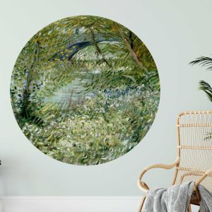 Van Gogh Circle Wall Sticker - Vintage Countryside Painting Arch Decal for Wall Decoration - Headboard wall sticker Home & Living Room Decor