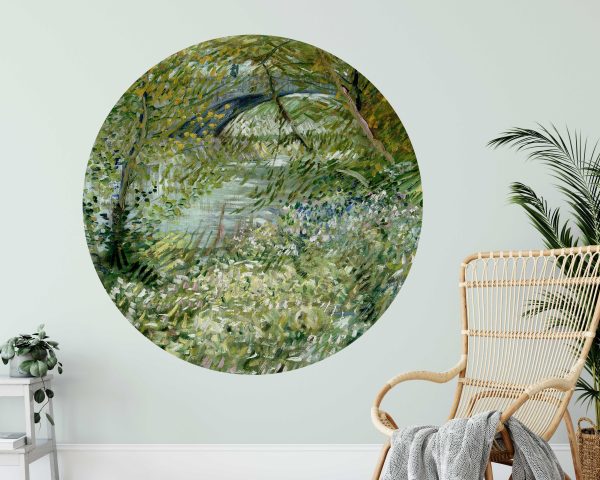 Van Gogh Circle Wall Sticker - Vintage Countryside Painting Arch Decal for Wall Decoration - Headboard wall sticker Home & Living Room Decor