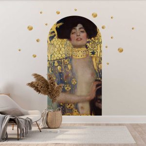 Gustav Klimt Judith & the Head of Holofernes Wall Sticker - Elegant Arch Art Nouveau Mural for Home, Bedroom, or Office Decor