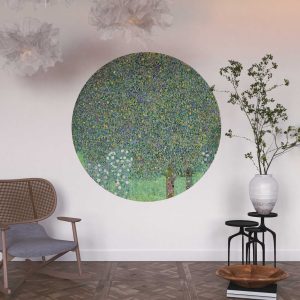 Gustav Klimt Rosebushes Under the Trees Arch Wall Decal - Botanical Headboard Decal for Bedroom, Living Room, or Home Office Decor