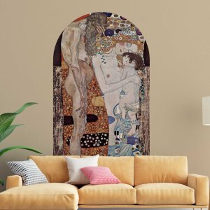 Gustav Klimt The Three Ages of Woman Arch Wall Sticker - Removable Fine Art Decal for Elegant Home, Living Room, or Bedroom Decor