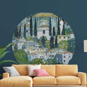 Kirche in Cassone Arch Wall Sticker Mural - Gustav Klimt Stunning Art Nouveau Headboard Decal for Bedroom, Living Room, or Office Decor